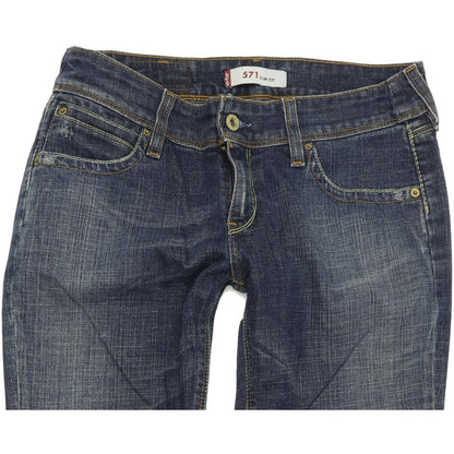 Levi's 571 Women Blue Straight Slim Stretch Jeans W30 L31