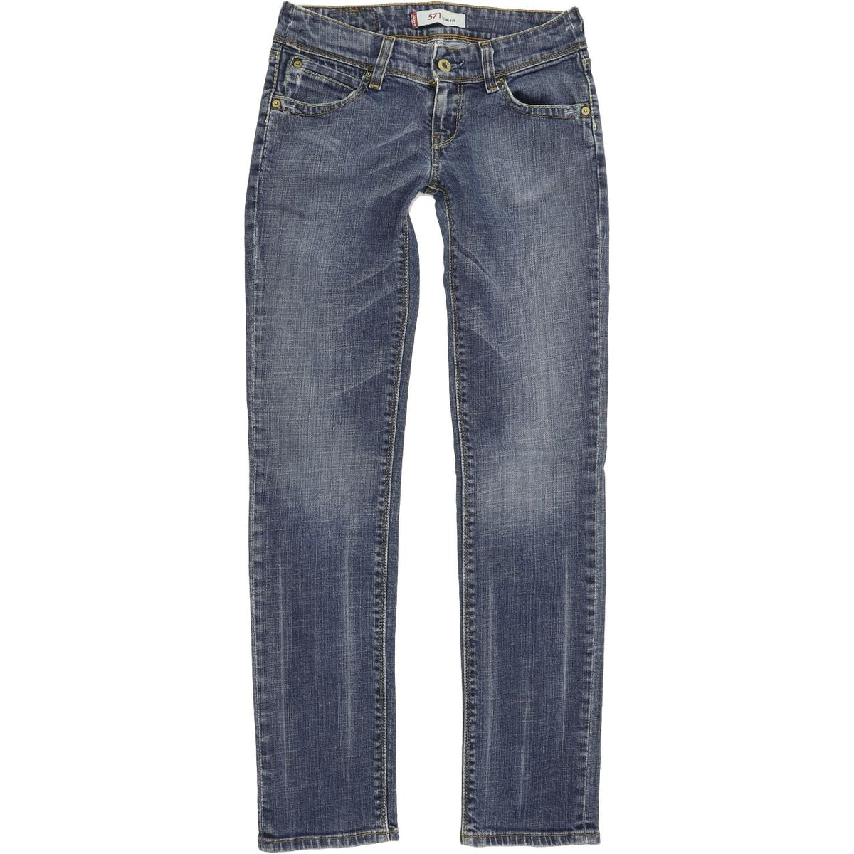 Levi's 571 Women Blue Straight Slim Stretch Jeans W28 L32