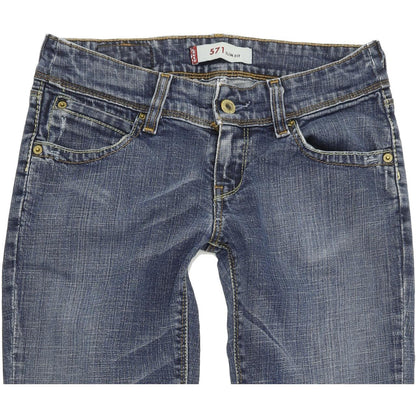Levi's 571 Women Blue Straight Slim Stretch Jeans W28 L32