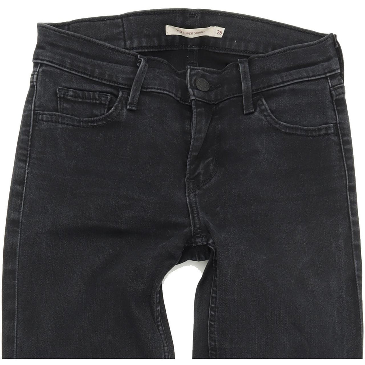 Levi's 710 Super Women Charcoal Skinny Slim Stretch Jeans W26 L30