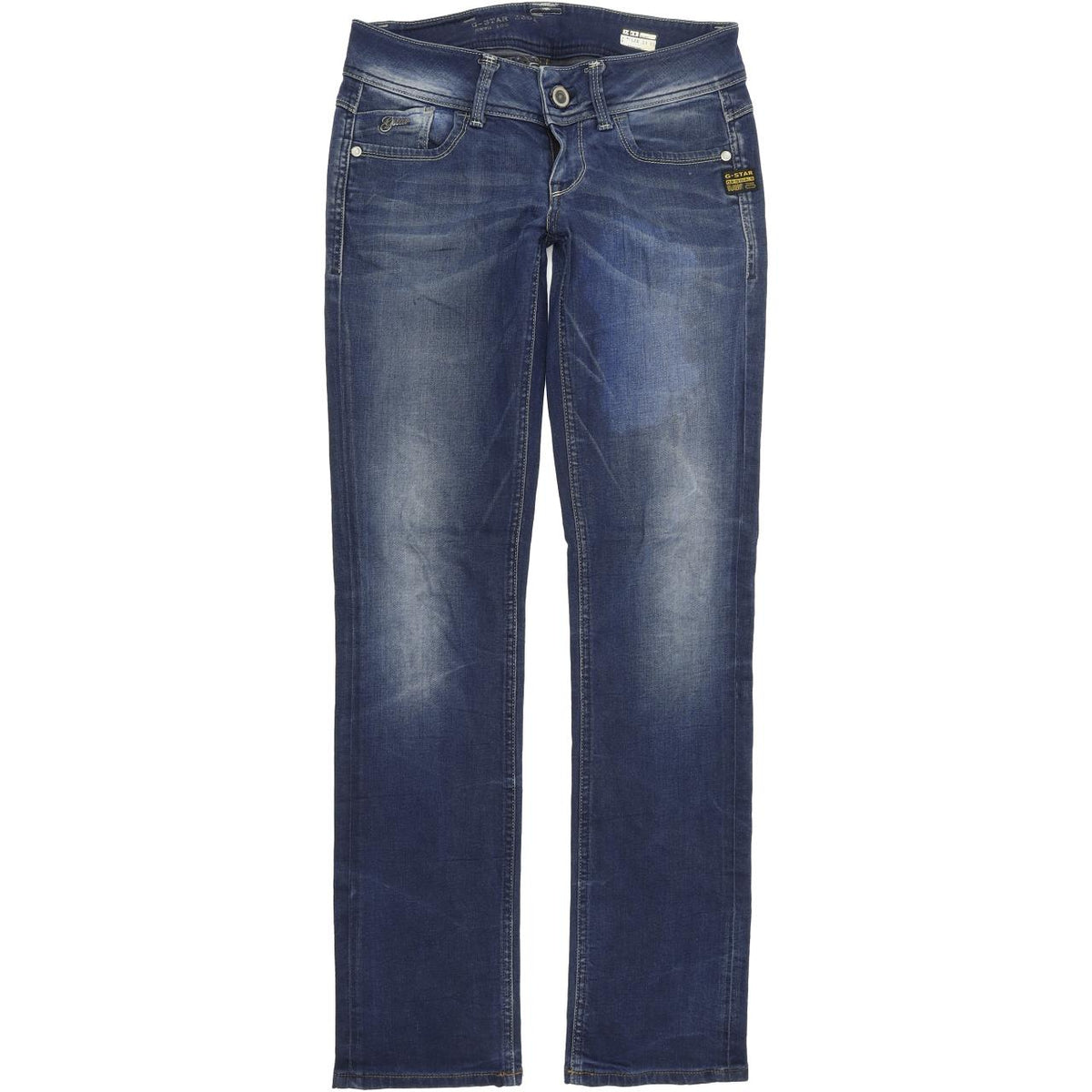 G-Star Women Blue Straight Regular Stretch Jeans W28 L33