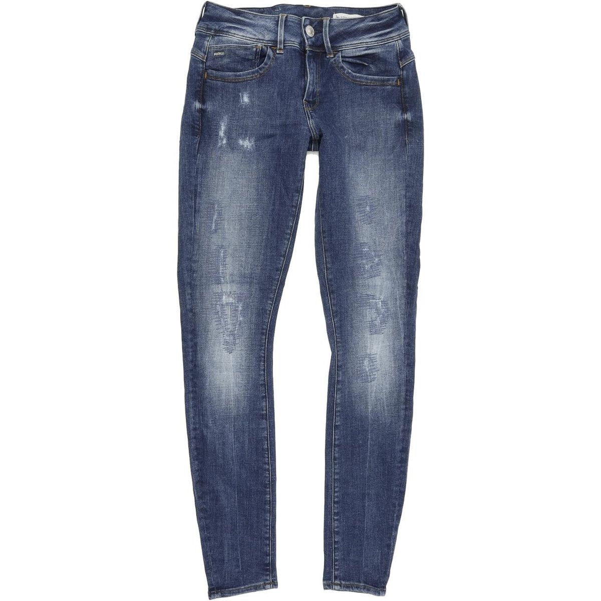 G-Star Lynn D-Mid Women Blue Skinny Slim Stretch Jeans W28 L30