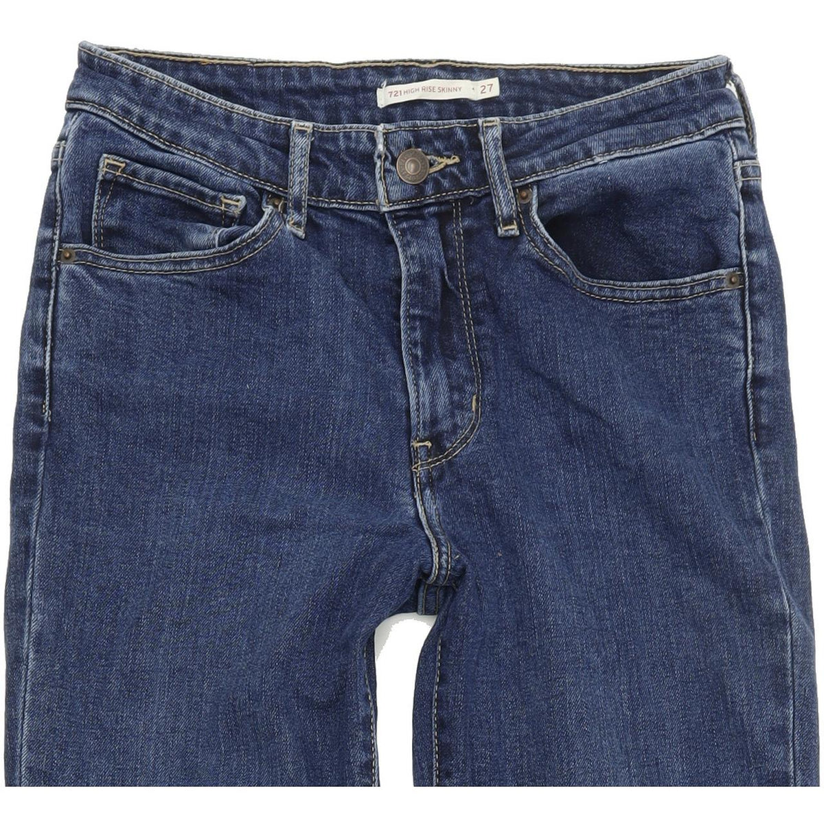 Levi's 722 High Rise Women Blue Skinny Slim Stretch Jeans W27 L32