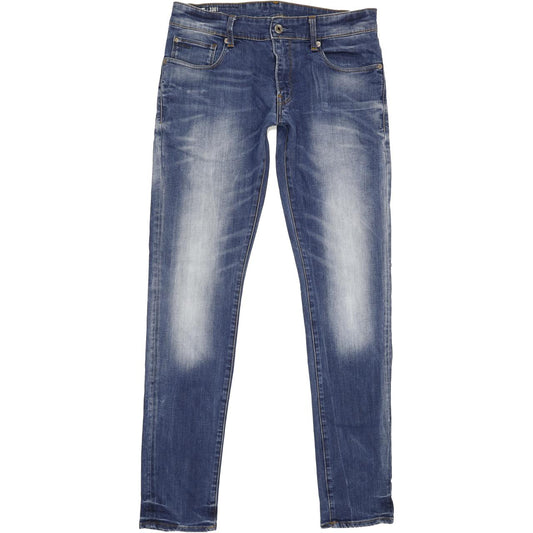 G-Star 3301 Men Blue Straight Slim Stretch Jeans W31 L32