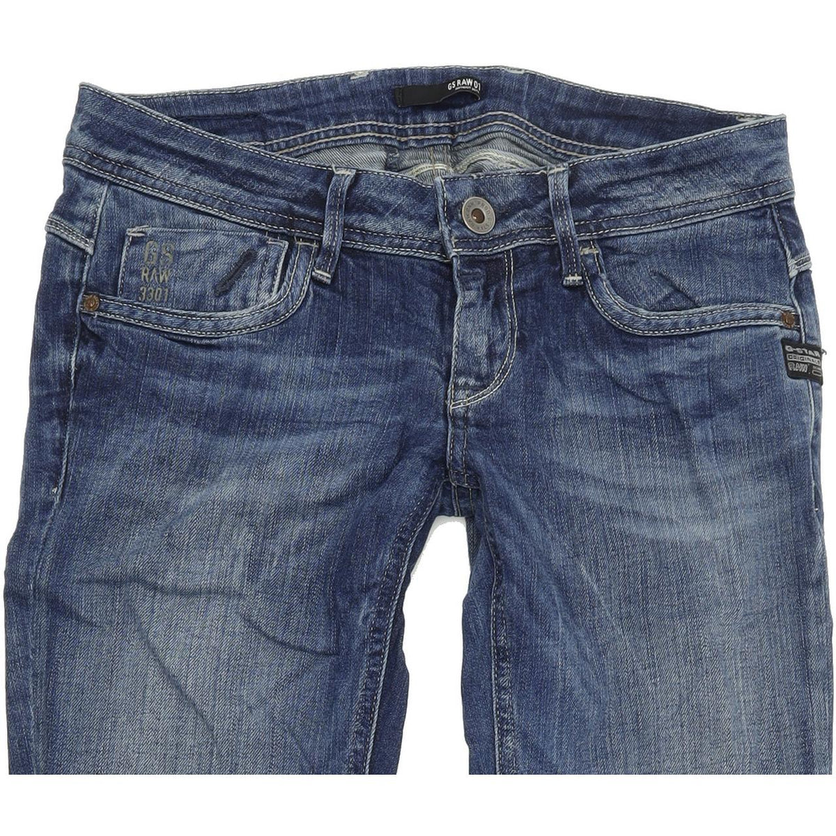 G-Star Attacc Women Blue Straight Regular Stretch Jeans W27 L32