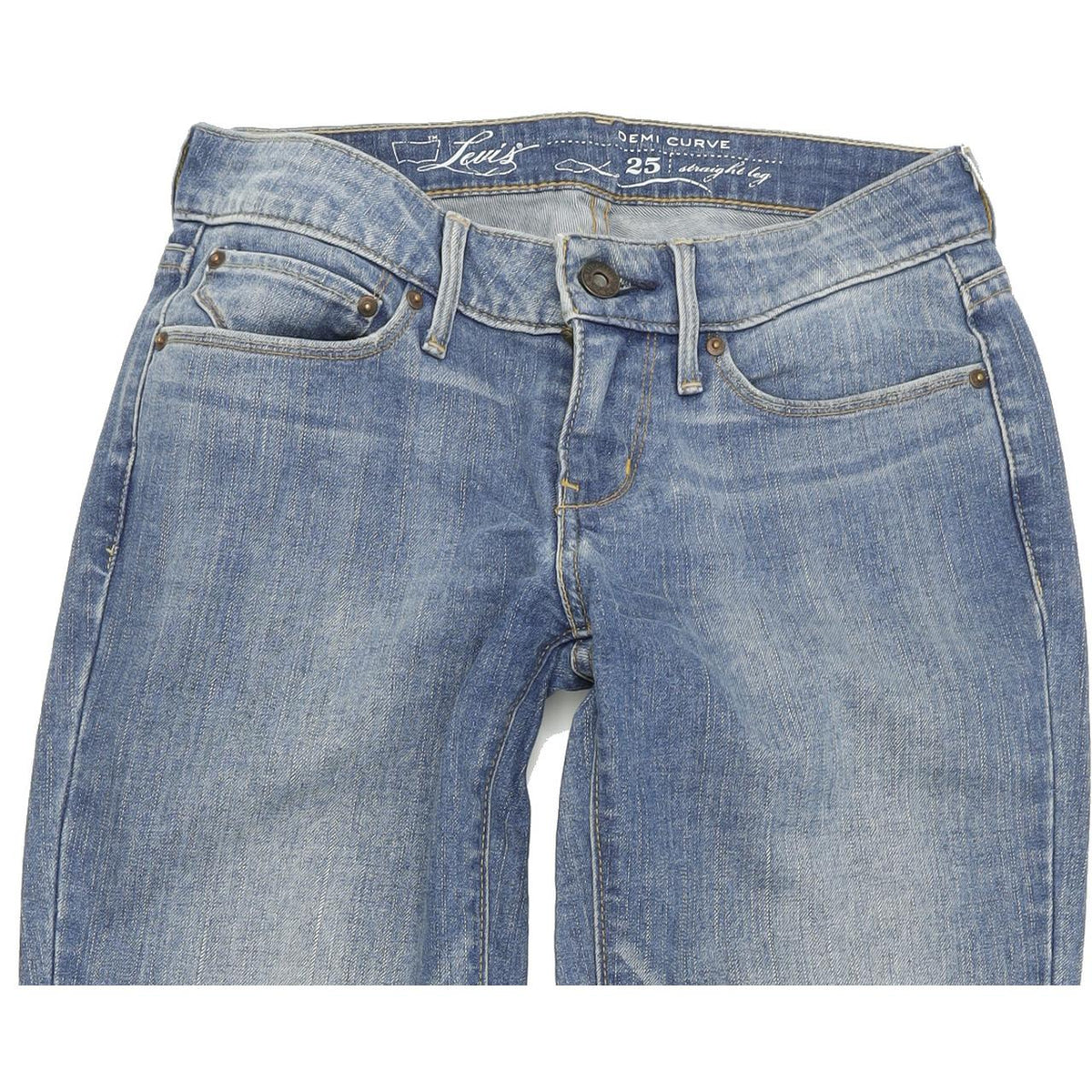 Levi's Demi Curve Women Blue Straight Regular Stretch Jeans W25 L32