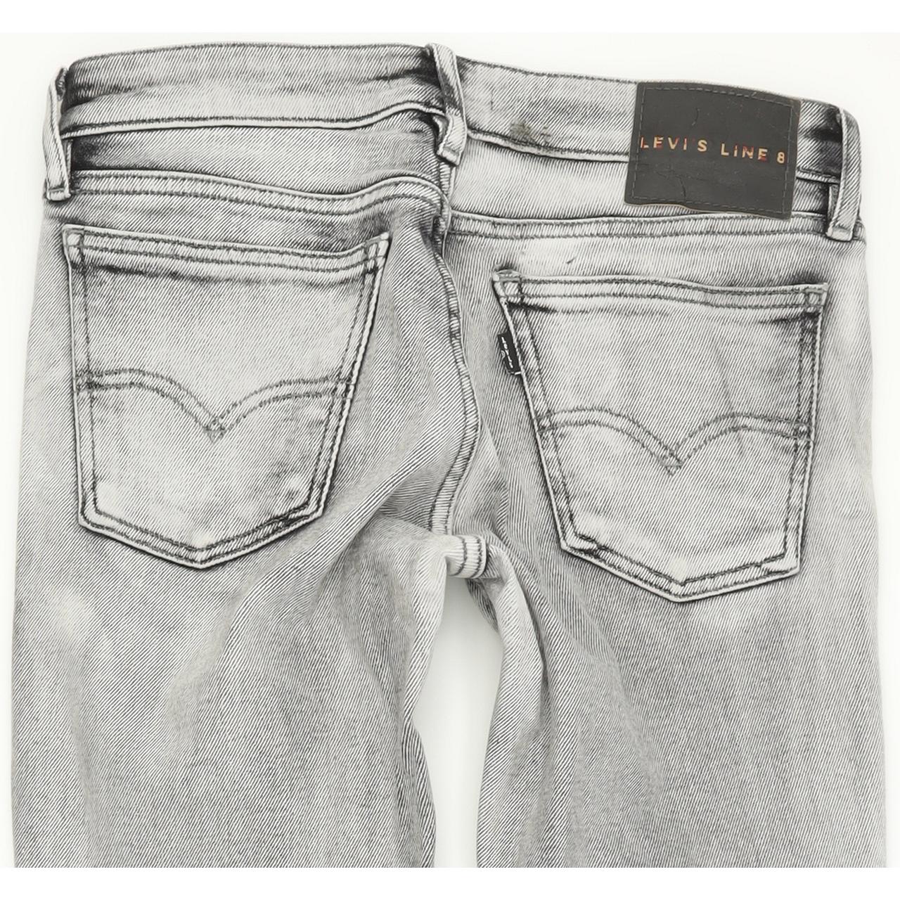 Levi's Line 8 Women Grey Skinny Slim Stretch Jeans W25 L26