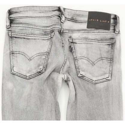 Levi's Line 8 Women Grey Skinny Slim Stretch Jeans W25 L26