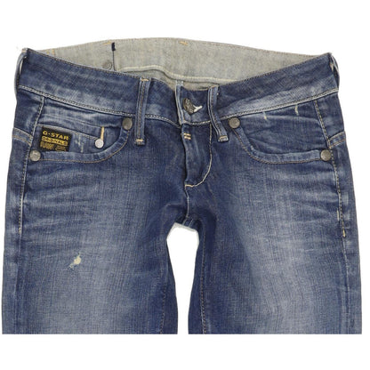 G-Star Midge Women Blue Straight Slim Stretch Jeans W26 L33