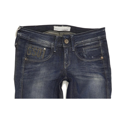 G-Star Saville Women Blue Straight Slim Stretch Jeans W27 L33