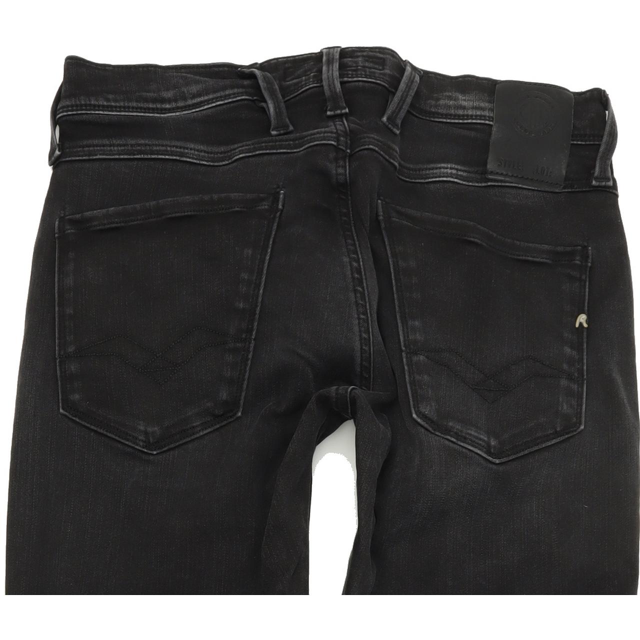 Replay Anbass Men Black Skinny Slim Stretch Jeans W29 L32
