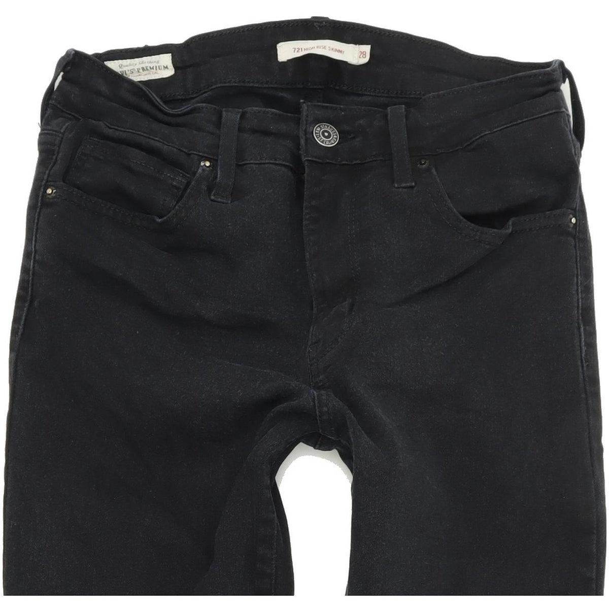 Levi's 721 High Rise Women Black Skinny Slim Stretch Jeans W28 L32