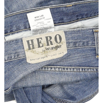 Wrangler Hero Men Blue Straight Regular Jeans W36 L31