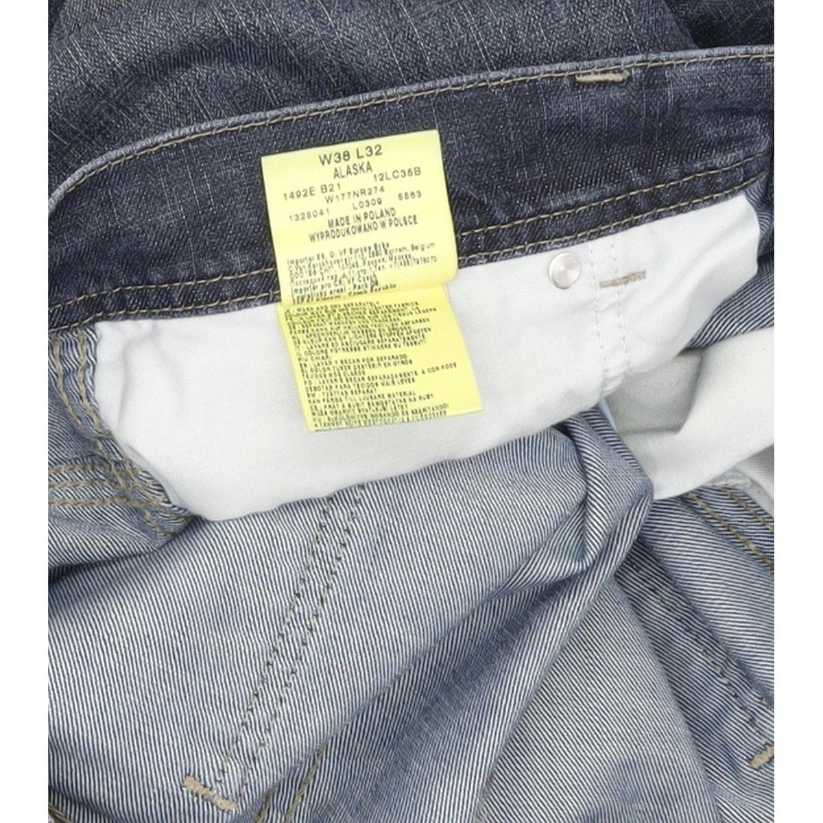 Wrangler Alaska Men Blue Straight Regular Jeans W38 L32