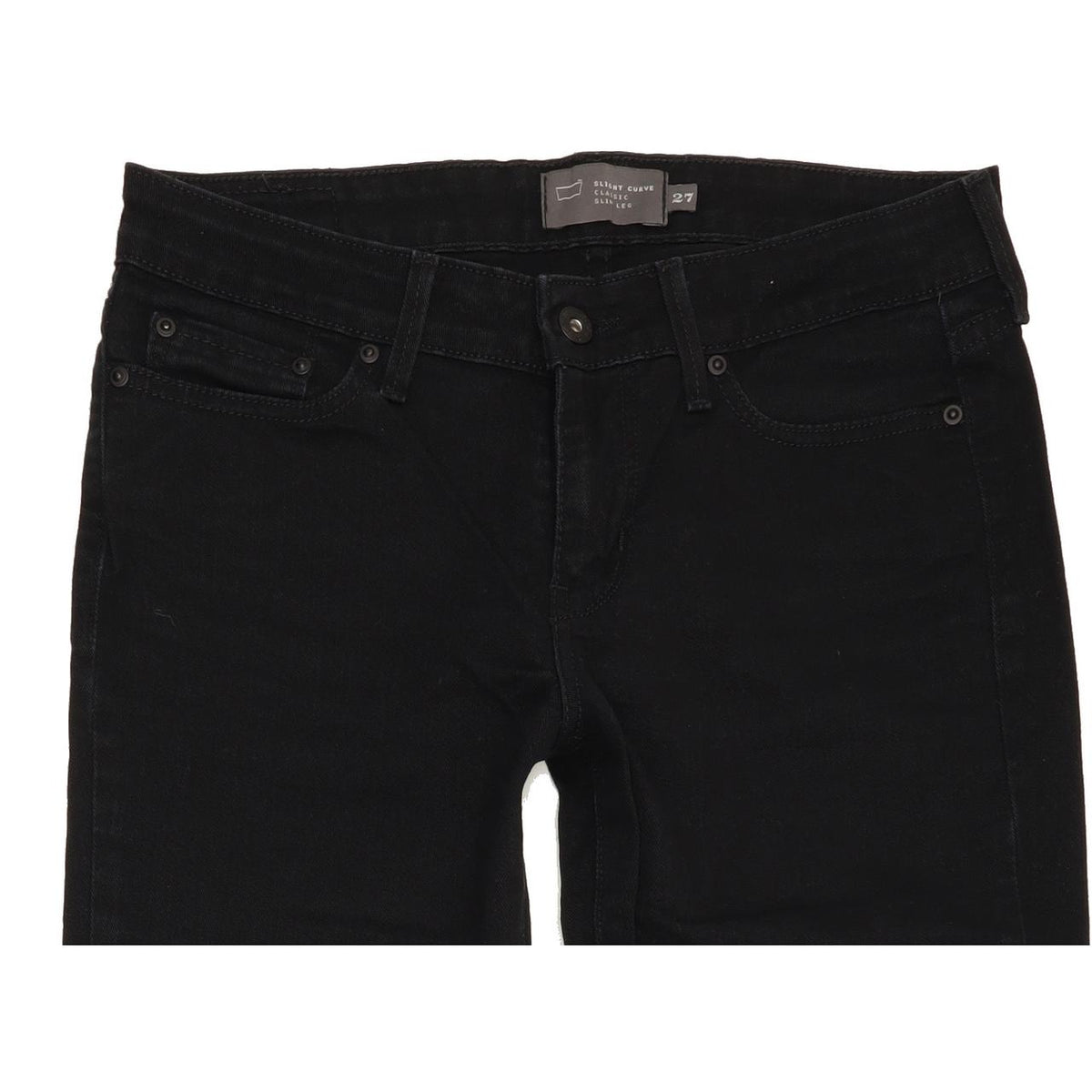 Levi's Slight Curve Women Black Straight Slim Stretch Jeans W27 L31