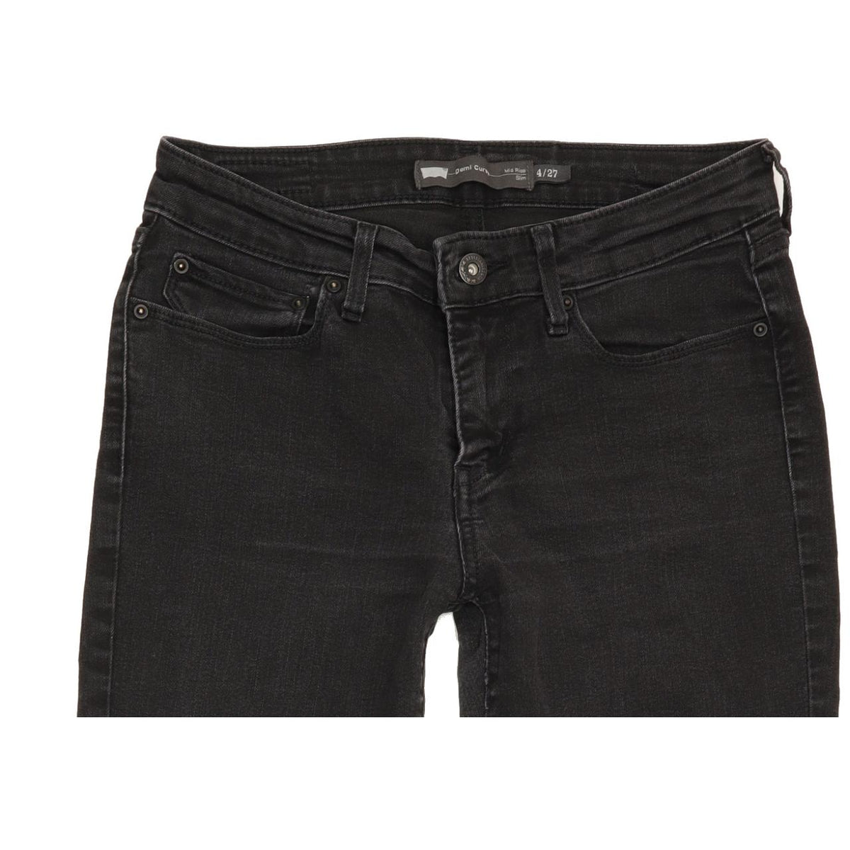 Levi's Demi Curve Women Black Straight Slim Stretch Jeans W27 L29