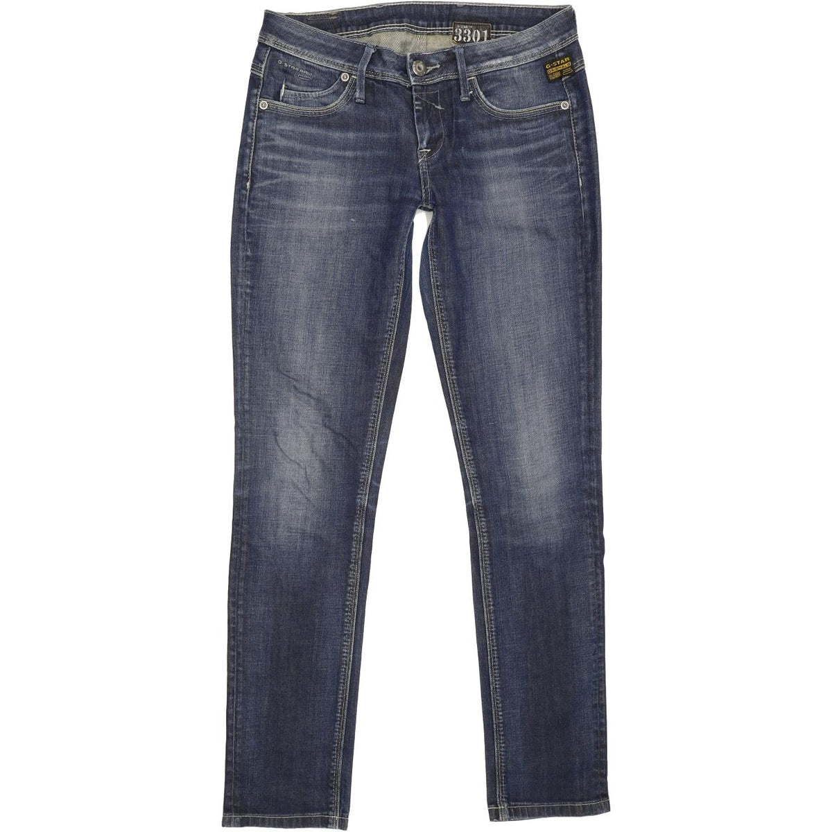 G-Star 3301 Women Blue Straight Slim Jeans W28 L30