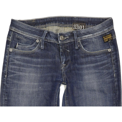 G-Star 3301 Women Blue Straight Slim Jeans W28 L30