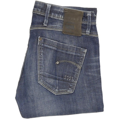 G-Star 3301 Women Blue Straight Slim Jeans W28 L30