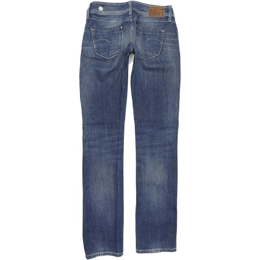 G-Star Ford Women Blue Straight Regular Stretch Jeans W27 L34