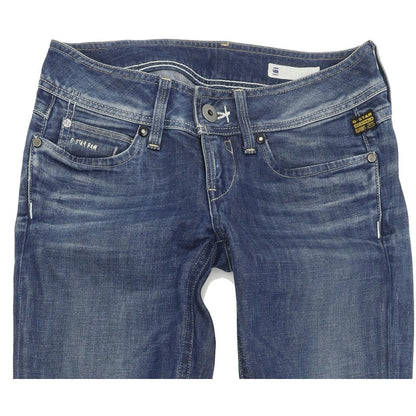 G-Star Ford Women Blue Straight Regular Stretch Jeans W27 L34