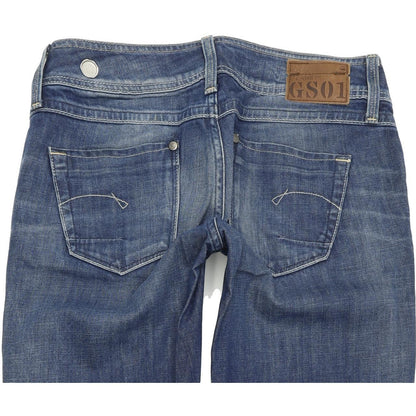 G-Star Ford Women Blue Straight Regular Stretch Jeans W27 L34