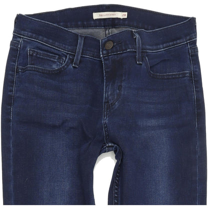 Levi's 710 Super Women Blue Skinny Slim Stretch Jeans W28 L32