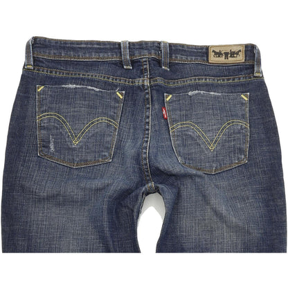 Levi's 627 Women Blue Straight Regular Stretch Jeans W32 L32
