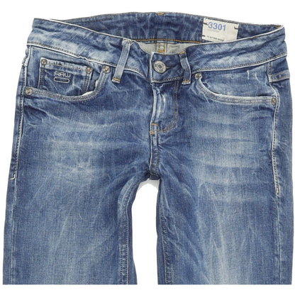 G-Star 3301 Women Blue Skinny Slim Stretch Jeans W26 L30