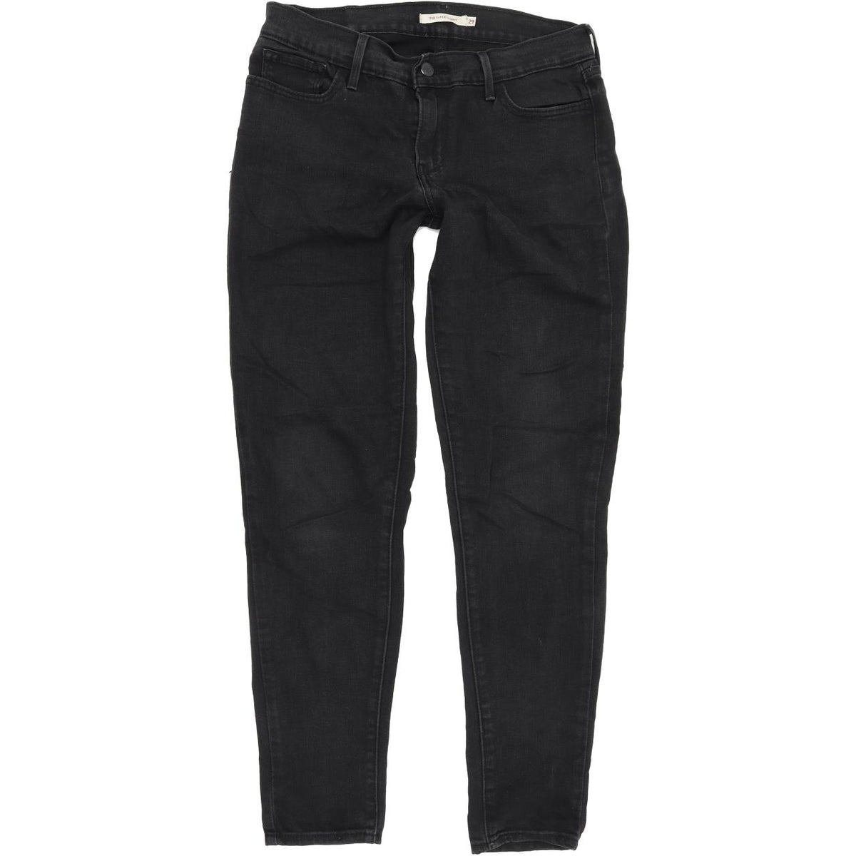 Levi's 710 Super Women Black Skinny Slim Stretch Jeans W29 L30