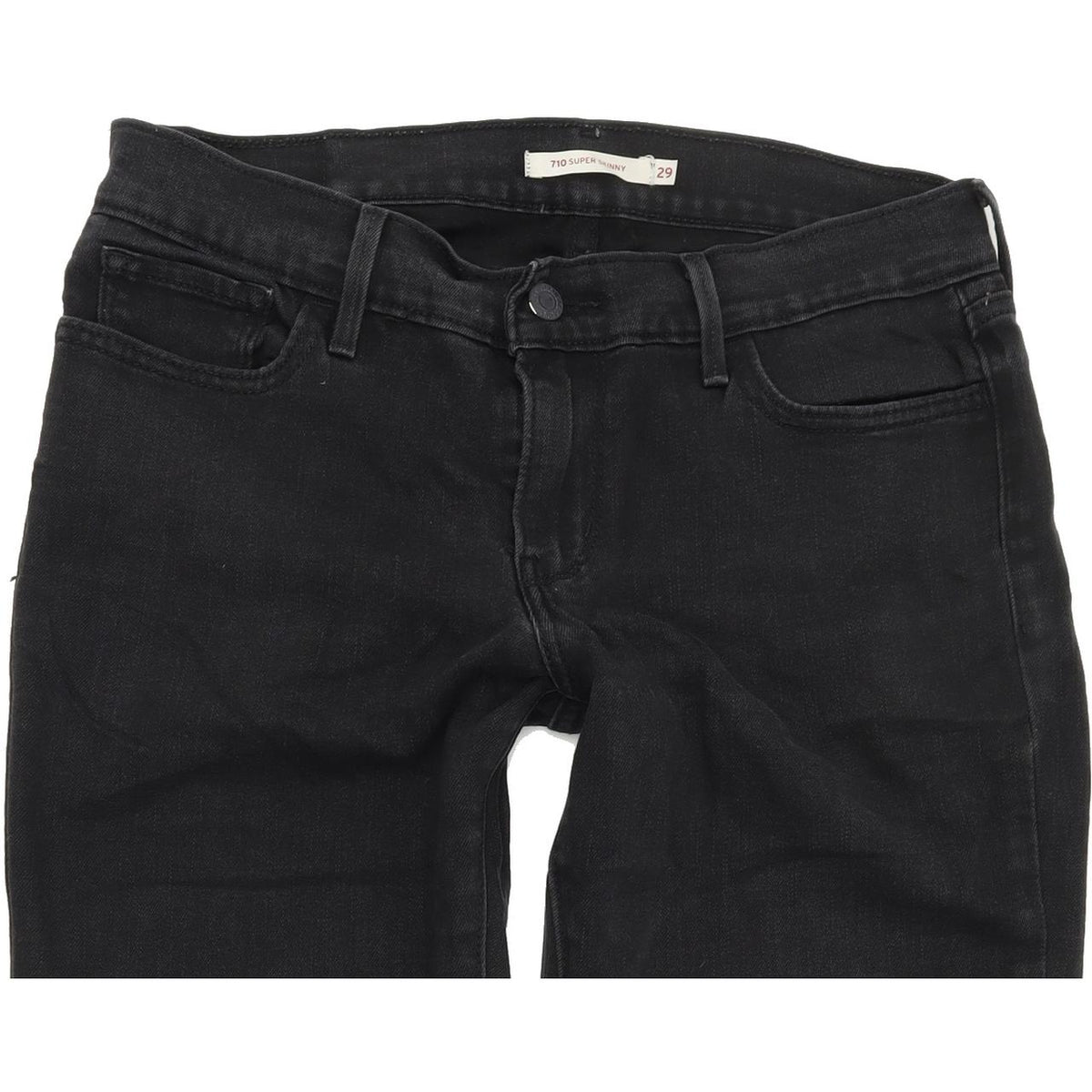 Levi's 710 Super Women Black Skinny Slim Stretch Jeans W29 L30