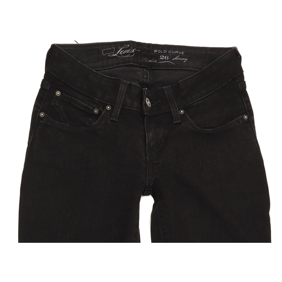 Levi's Bold Curve Women Black Skinny Slim Stretch Jeans W26 L30