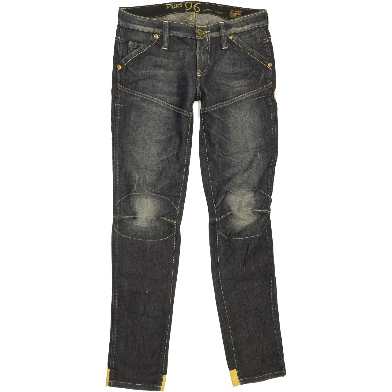 G-Star Elwood Embro Narrow Women Blue Straight Slim Jeans W28 L32