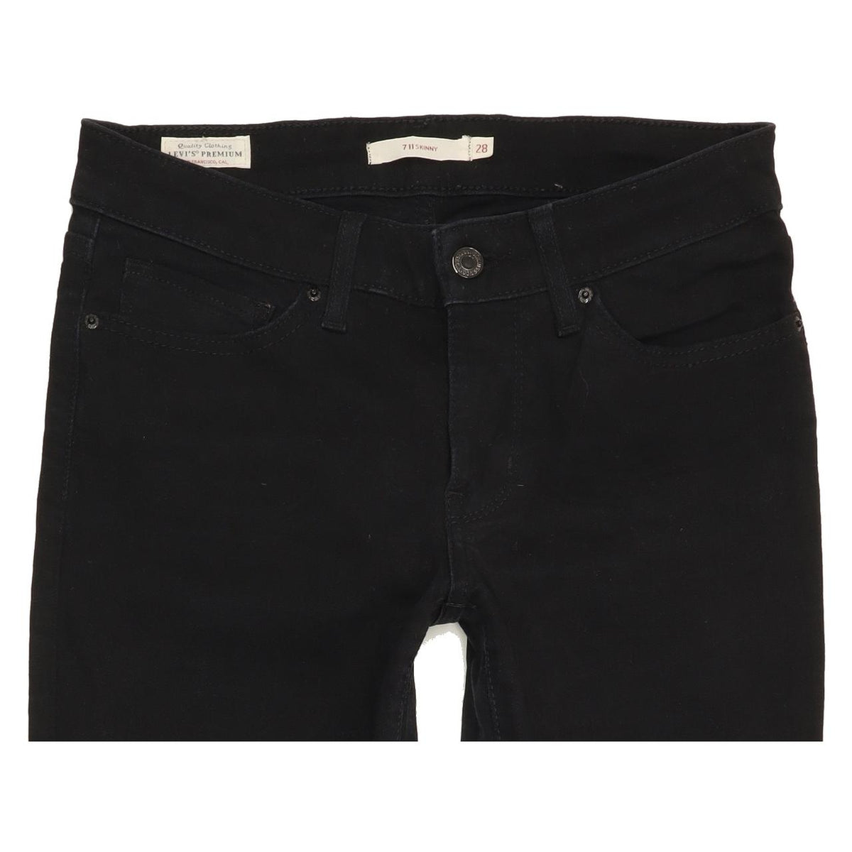Levi's 711 Women Black Skinny Regular Stretch Jeans W28 L30