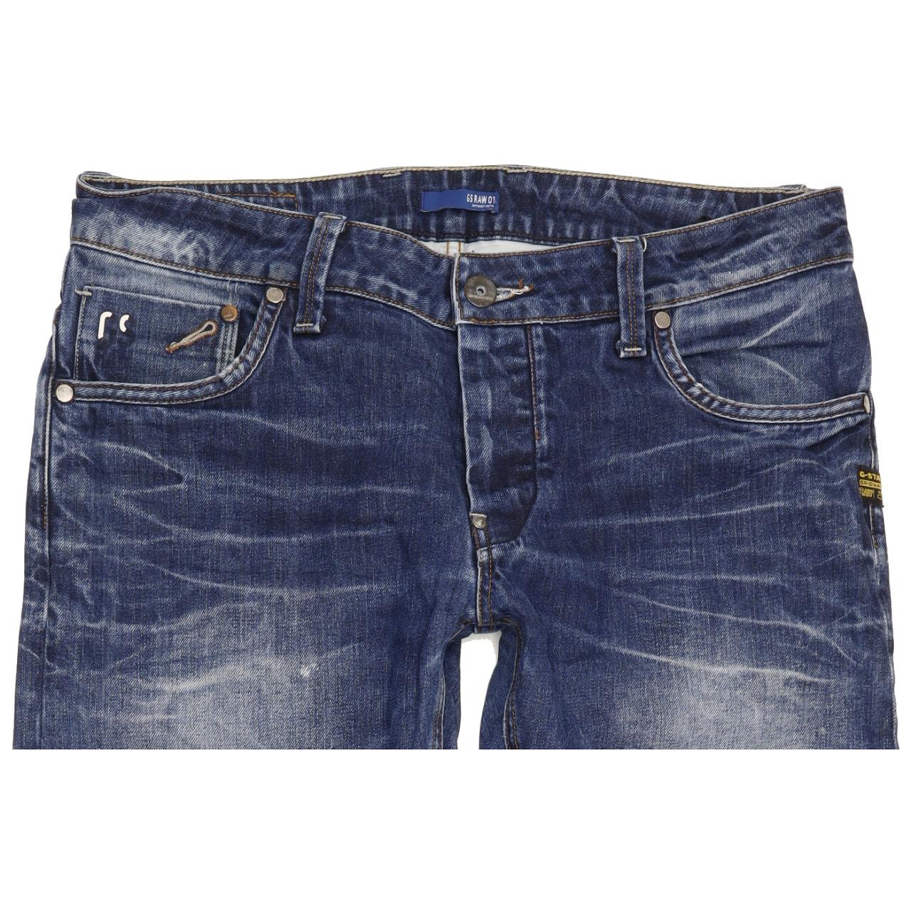 G-Star Attacc Men Blue Straight Slim Jeans W33 L30