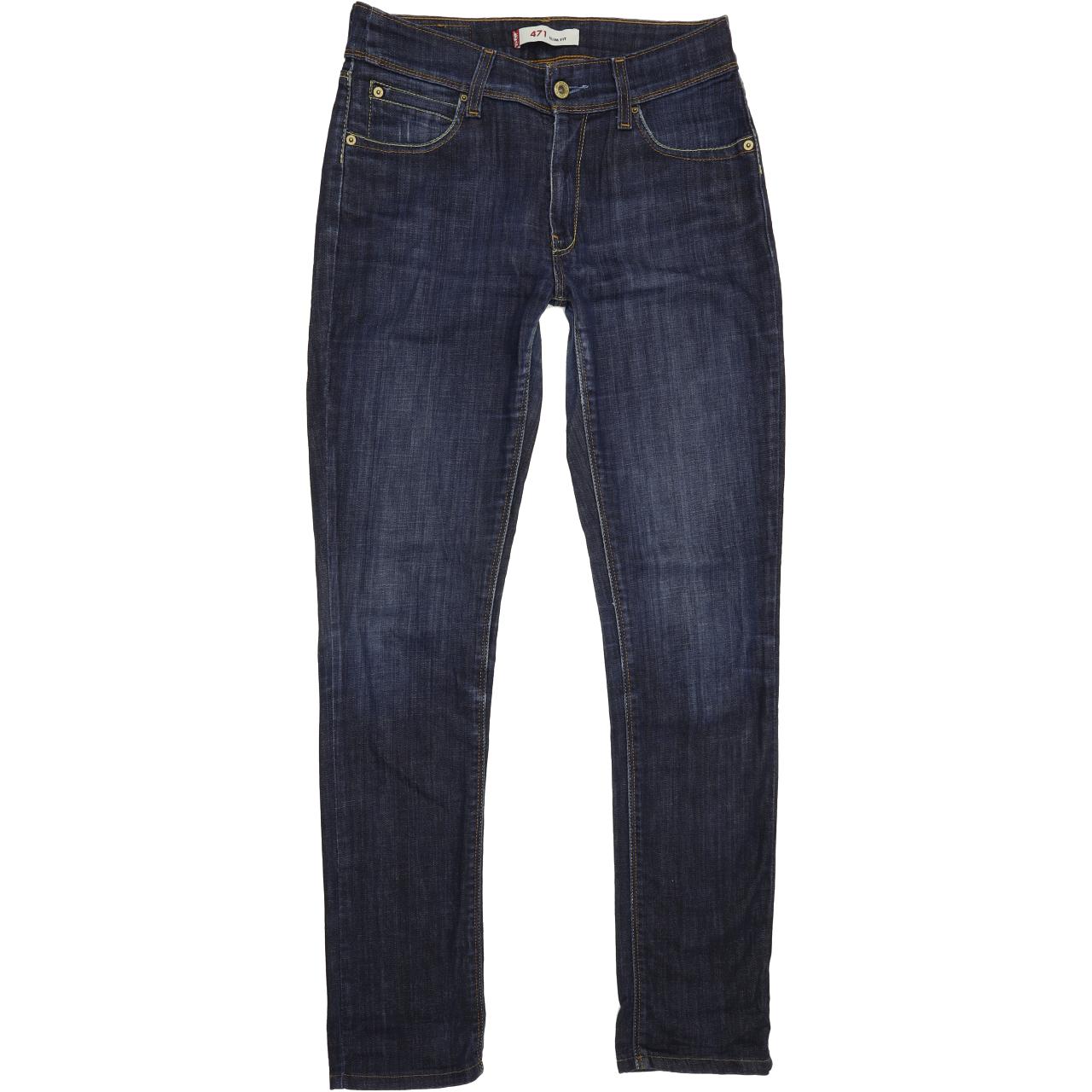Levi's 471 Women Blue Straight Slim Stretch Jeans W30 L31