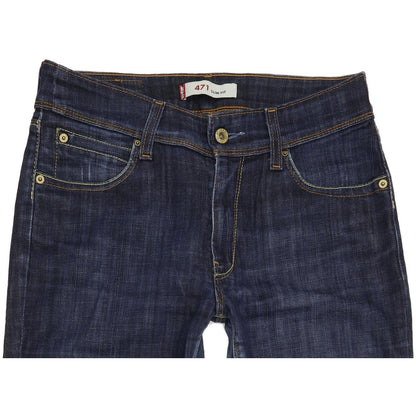 Levi's 471 Women Blue Straight Slim Stretch Jeans W30 L31