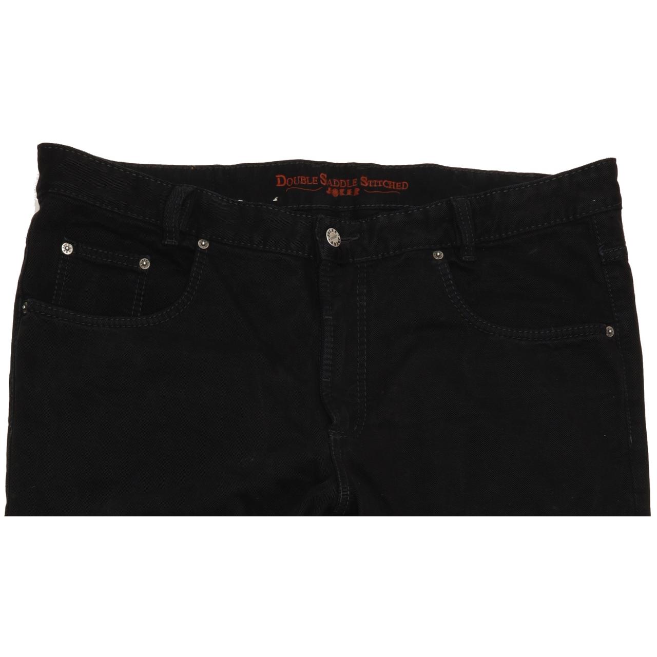 Joker Double Saddle Stitched Men Black Straight Regular Jeans W42 L32