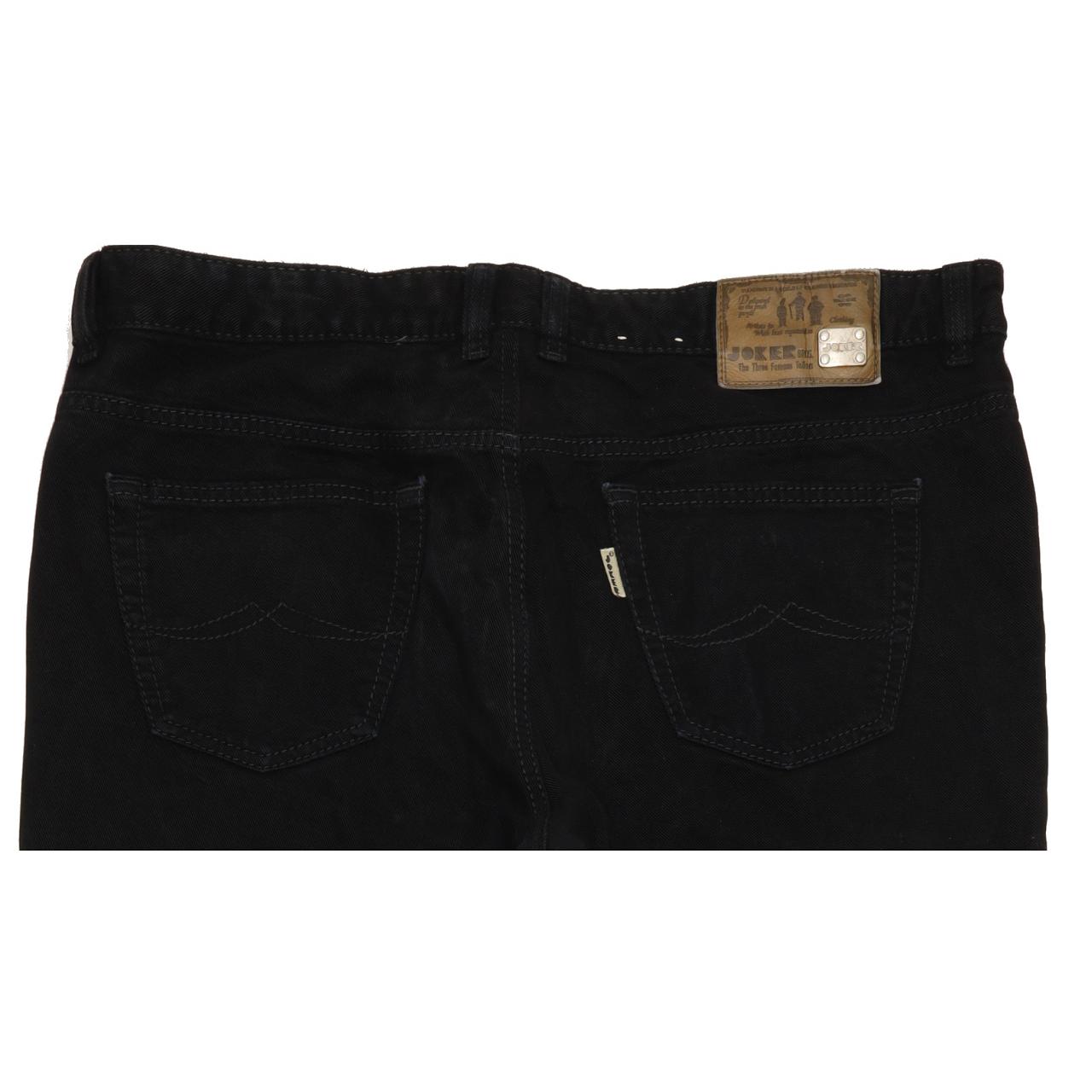 Joker Double Saddle Stitched Men Black Straight Regular Jeans W42 L32