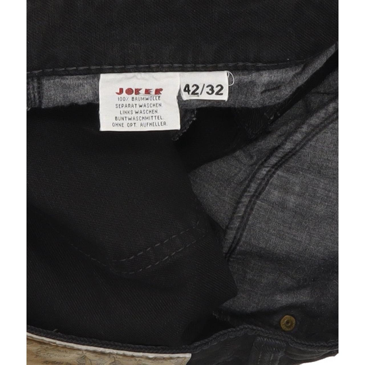 Joker Double Saddle Stitched Men Black Straight Regular Jeans W42 L32