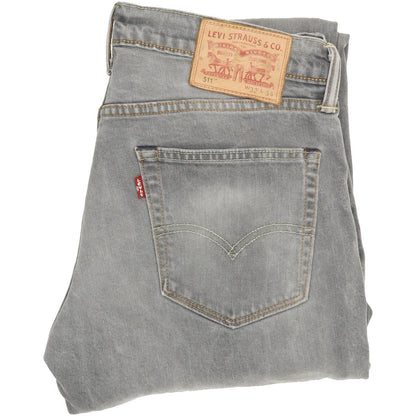 Levi's 511 Men Grey Straight Slim Stretch Jeans W32 L33