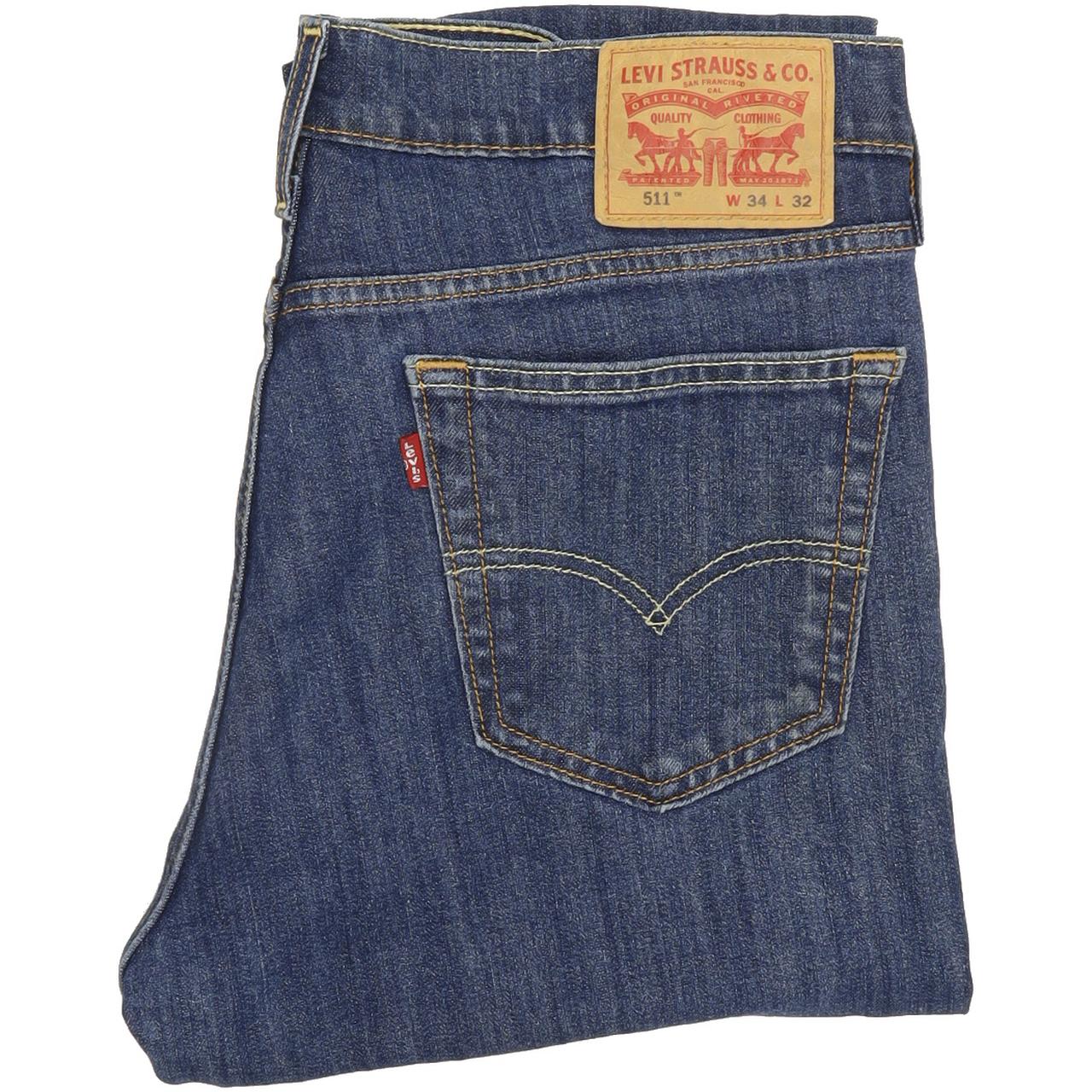 Levi's 511 Men Blue Straight Slim Jeans W34 L31