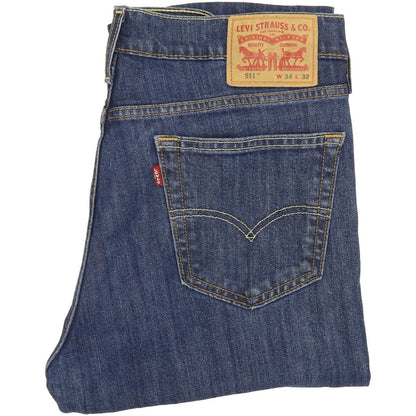 Levi's 511 Men Blue Straight Slim Jeans W34 L31
