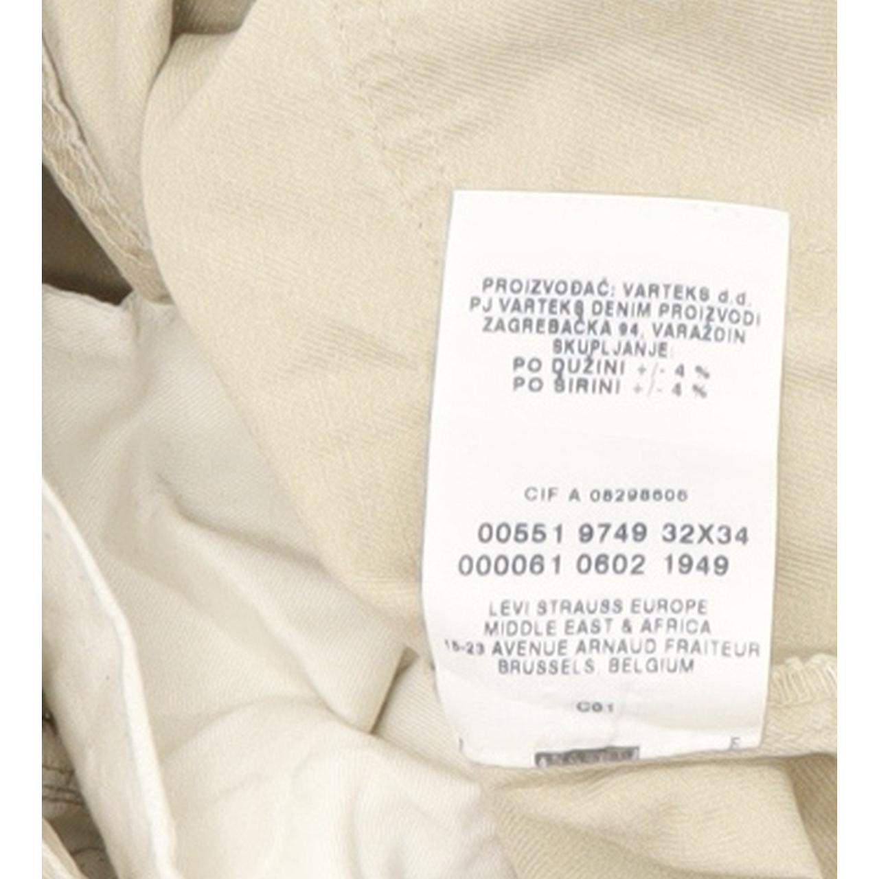 Levi's 551 Men Beige Straight Regular Jeans W31 L33