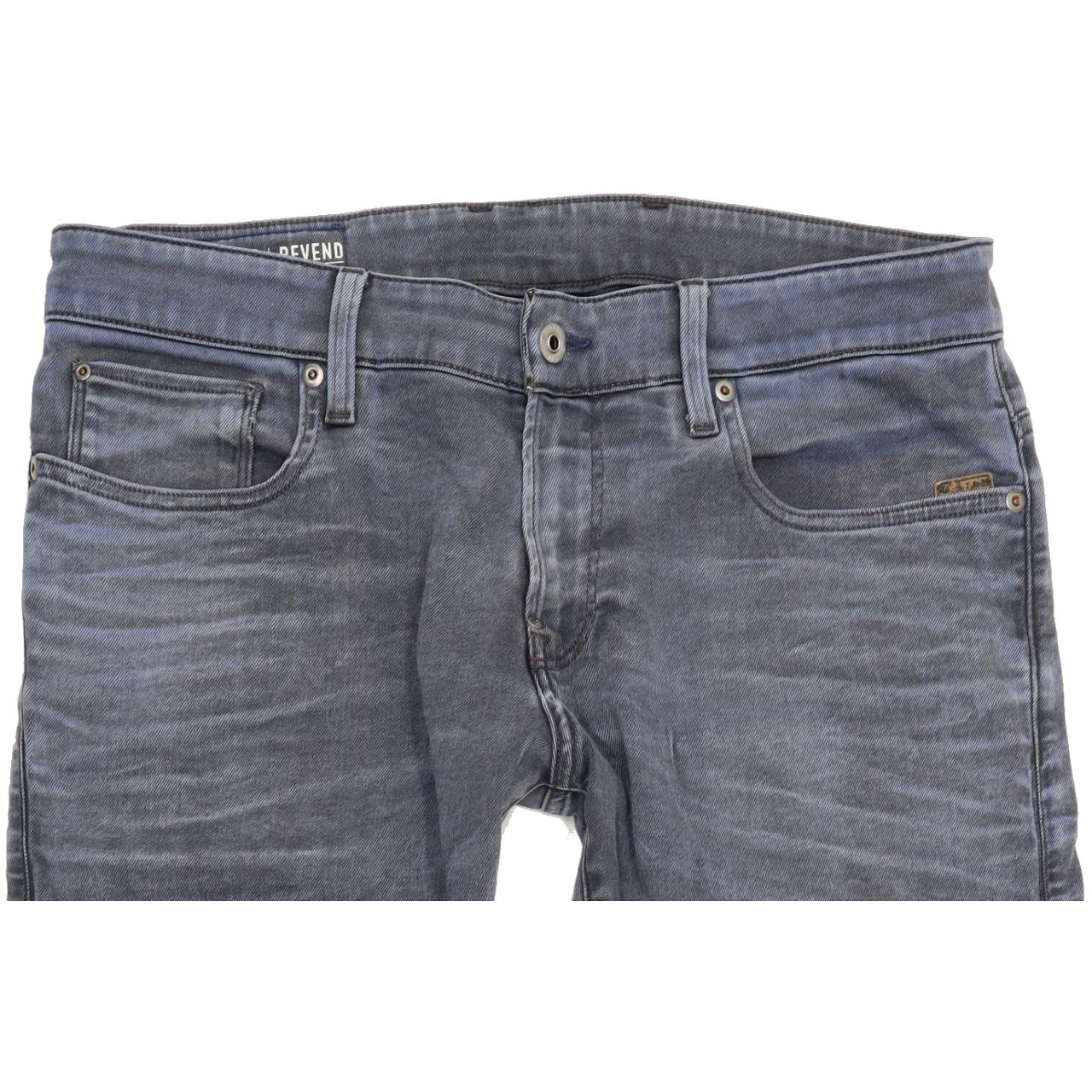 G-Star Revend Men Blue Straight Slim Jeans W34 L32