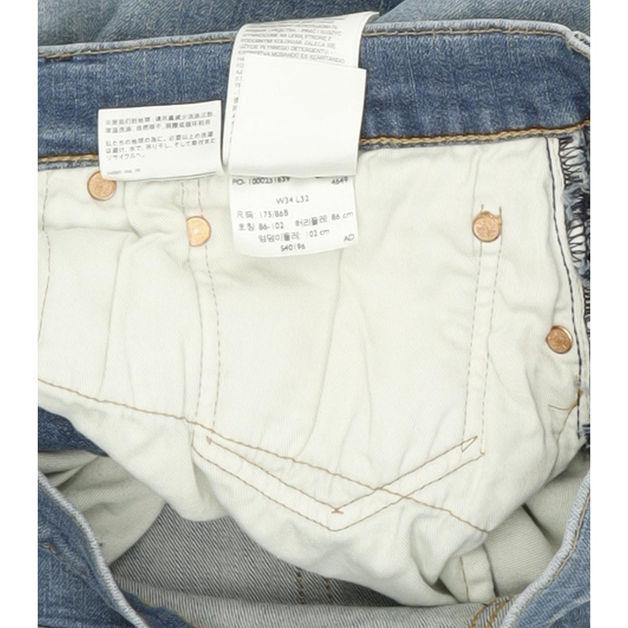 Levi's 502 Men Blue Tapered Regular Stretch Jeans W34 L32