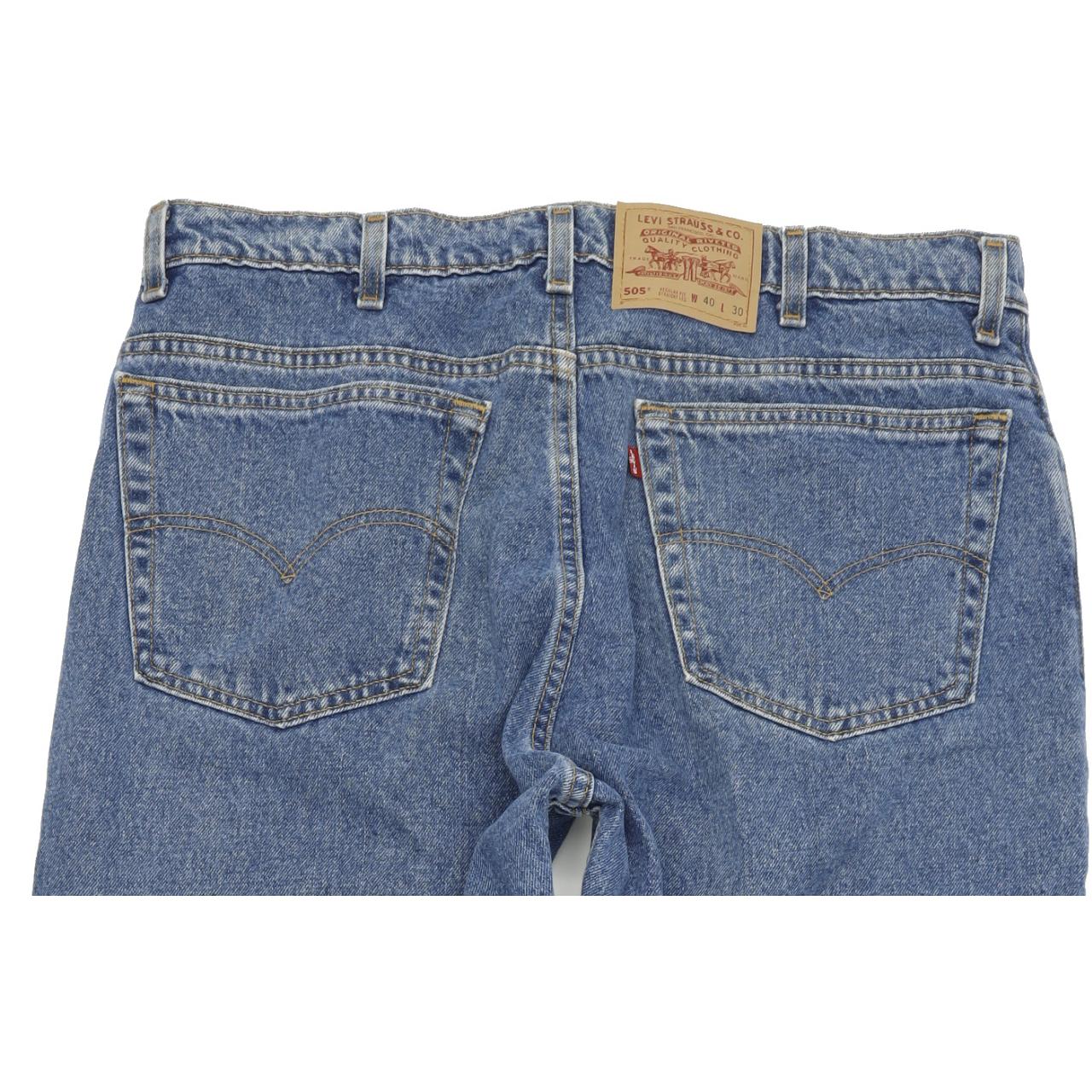 Levi's 505 Made in USA Blue Straight Regular Jeans High Waisted W40 L30