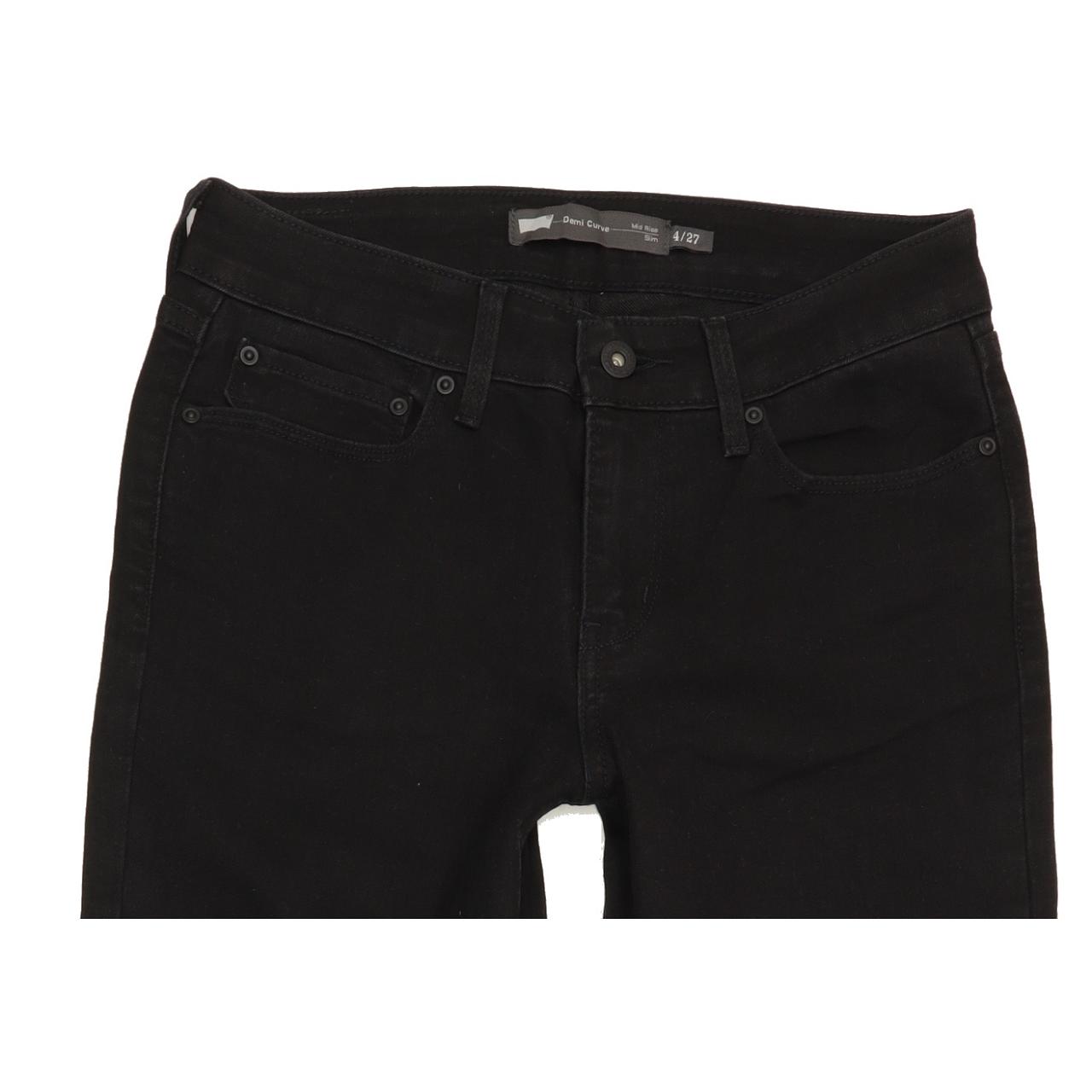 Levi's Demi Curve Women Black Straight Slim Stretch Jeans W27 L30