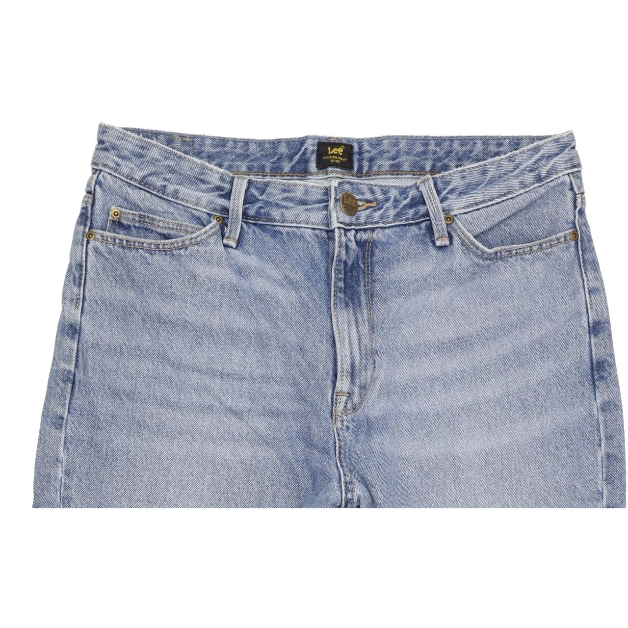 Lee Blue Straight Regular Mom Jeans High Waisted W32 L29