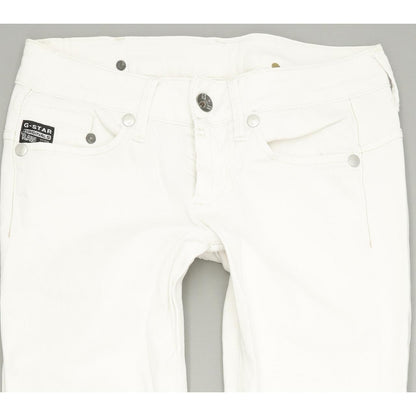 G-Star Women White Skinny Slim Stretch Jeans W26 L32